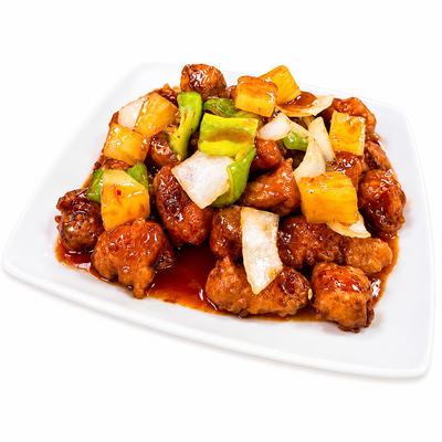 Sweet and sour with tomatoes, onions and bell peppers — Thai food Billings Montana