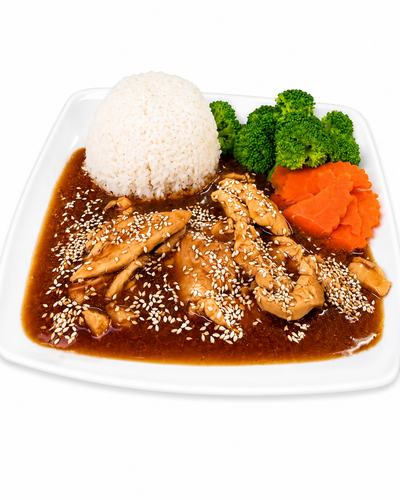 Teriyaki stir fry with sesame seeds and vegetables — Thai entrees Billings Montana