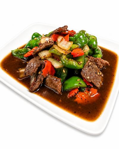 Pepper steak with bell peppers, onions and carrots — Thai entrees Billings MT