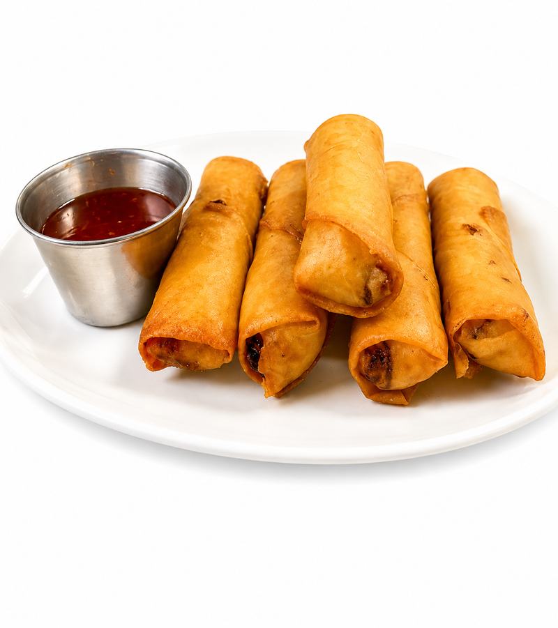Crisp Thai egg rolls with plum dipping sauce — Thai appetizers in Billings Montana