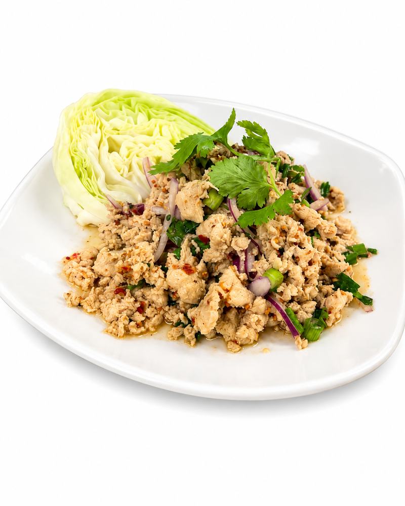 Larb chop salad plated at Imperial Thai Restaurant — authentic Thai cuisine in Billings Montana